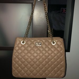 BRAND NEW - FROM ITALY, beige and gold purse